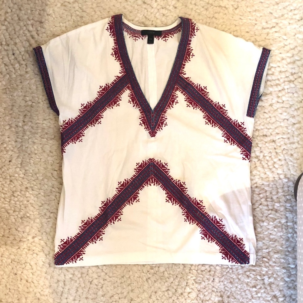 Cute J Crew embroidered top, xxs